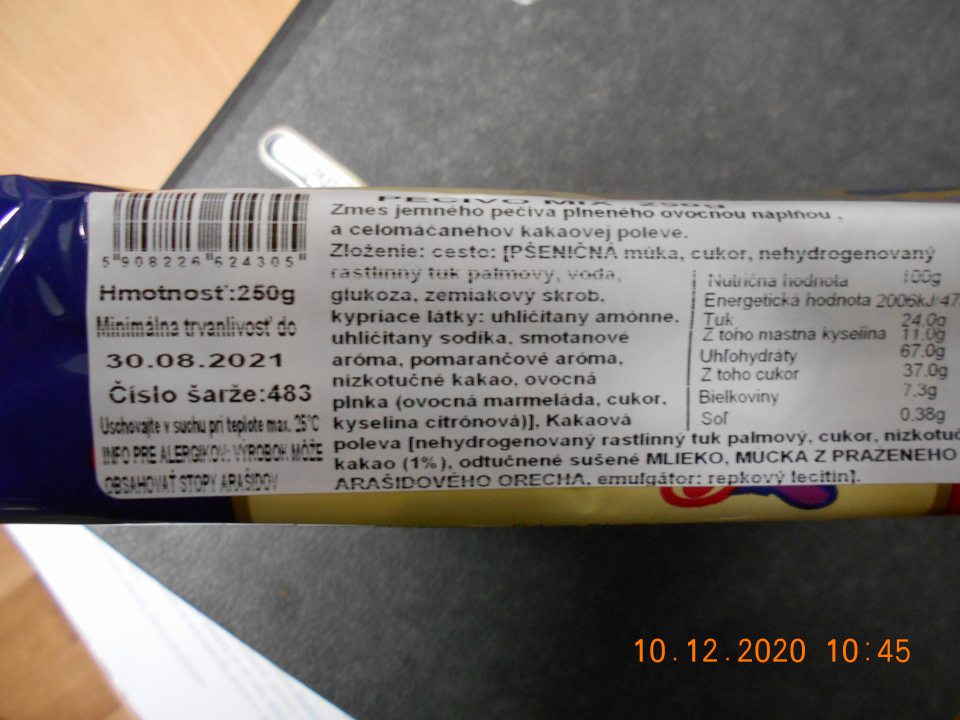  Chýbajúce percentuálne zastúpenie zložky, vyskytujúcej sa v názve potraviny. 