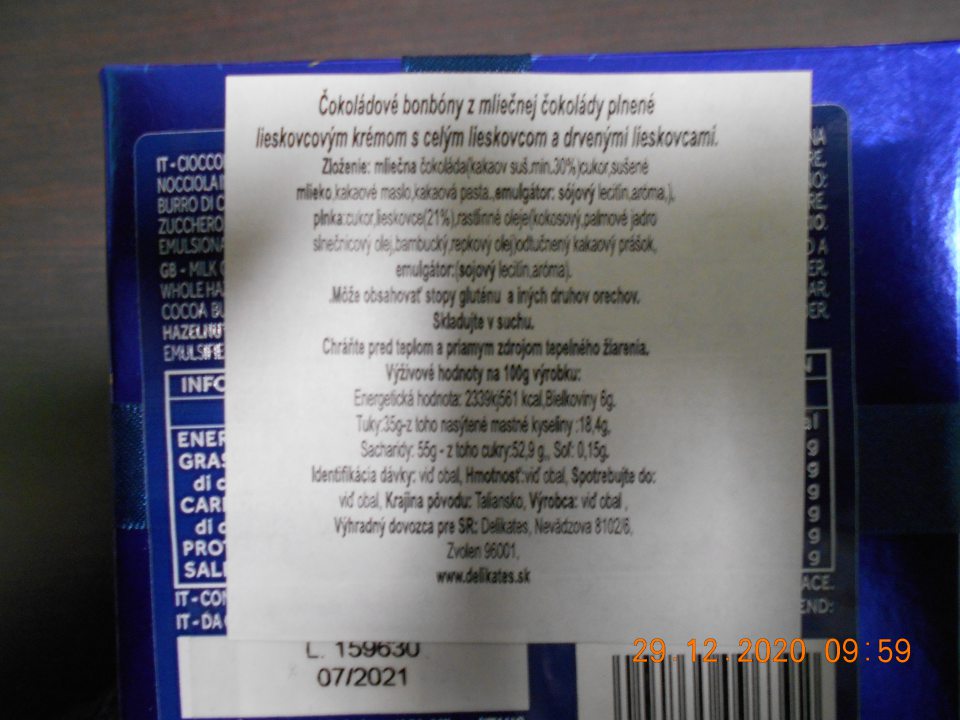 nesprávne označenie, neboli zvýraznené zložky, spôsobujúce alergie alebo neznášanlivosť