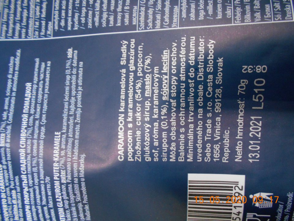 V zložení nie je zložka sójový lecitín zaradená do príslušnej kategórie.