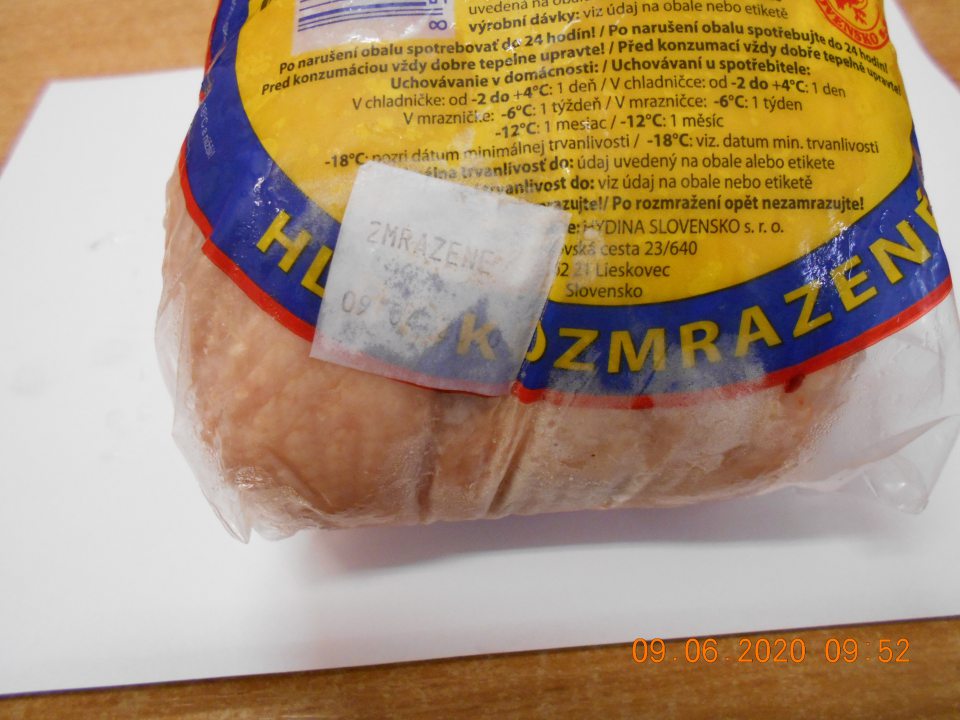 Zistený chýbajúci údaj o dátume minimálnej trvanlivosti u jedného druhu hlbokozmrazenej potraviny.