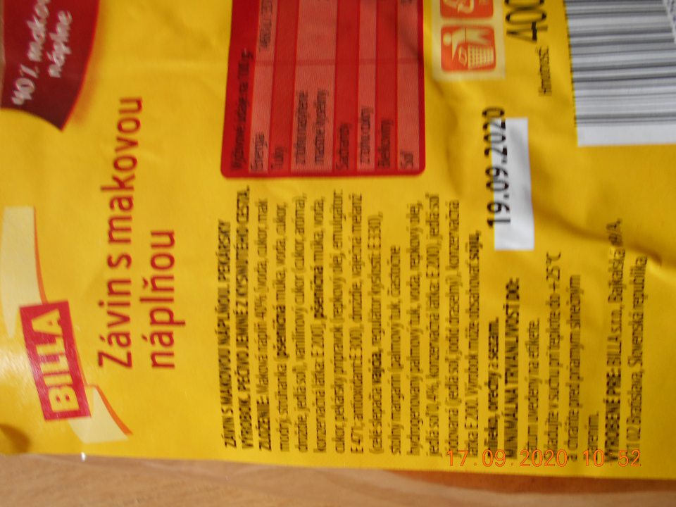 	Zistené uvádzanie do obehu jedného druhu baleného pekárskeho výrobku, u ktorého v jeho zložení chýbalo percentuálne zastúpenie zložky, uvedenej v jeho názve.