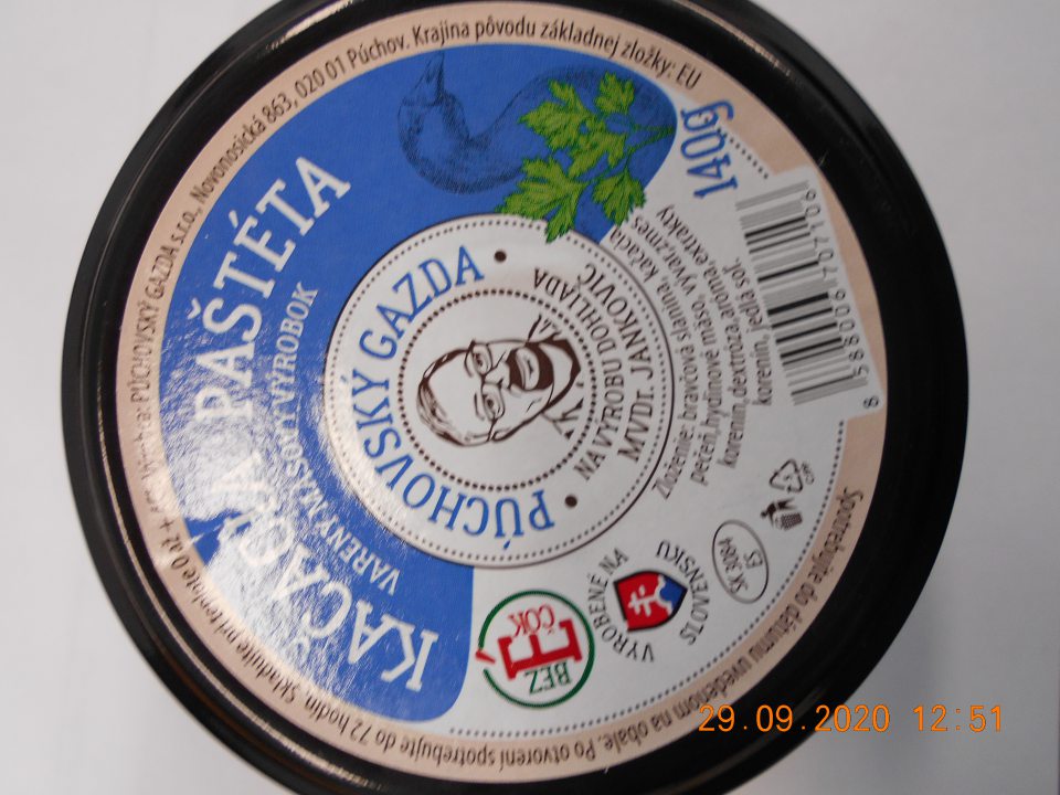 V označení 5 druhov mäsových nátierok neuvedené % zložky (mäso - jelenie, bravčové, pečeň).