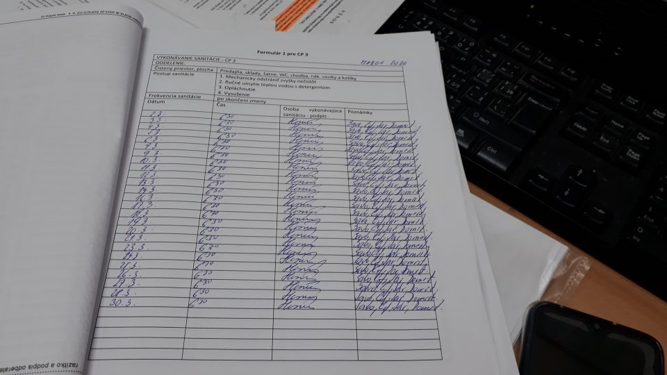 sanitácia nebola vykonávaná podľa vypracovaného sanitačného programu