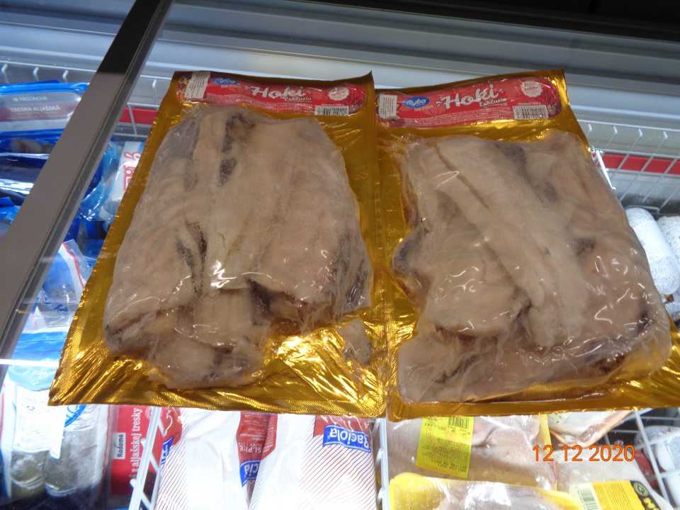 HOKI, filety s kožou, hlbokozmrazené vákuovo balené, 1000 g – narušené originálne vákuové balenie.