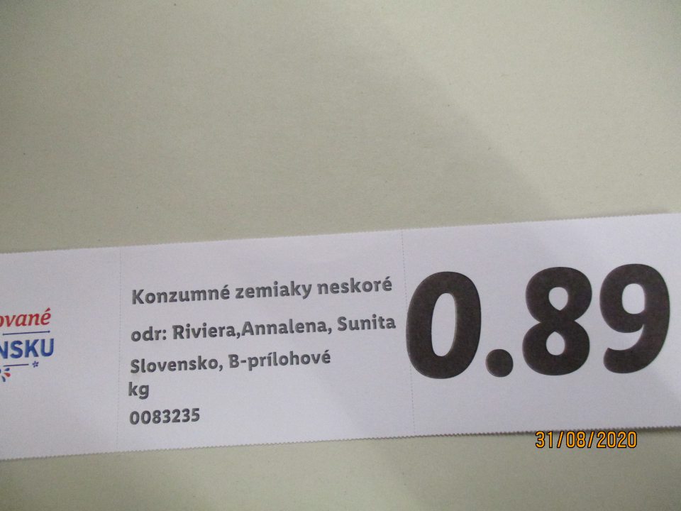 Nesprávne označenie Zemiakov konzumných neskorých nebalených pri predaji