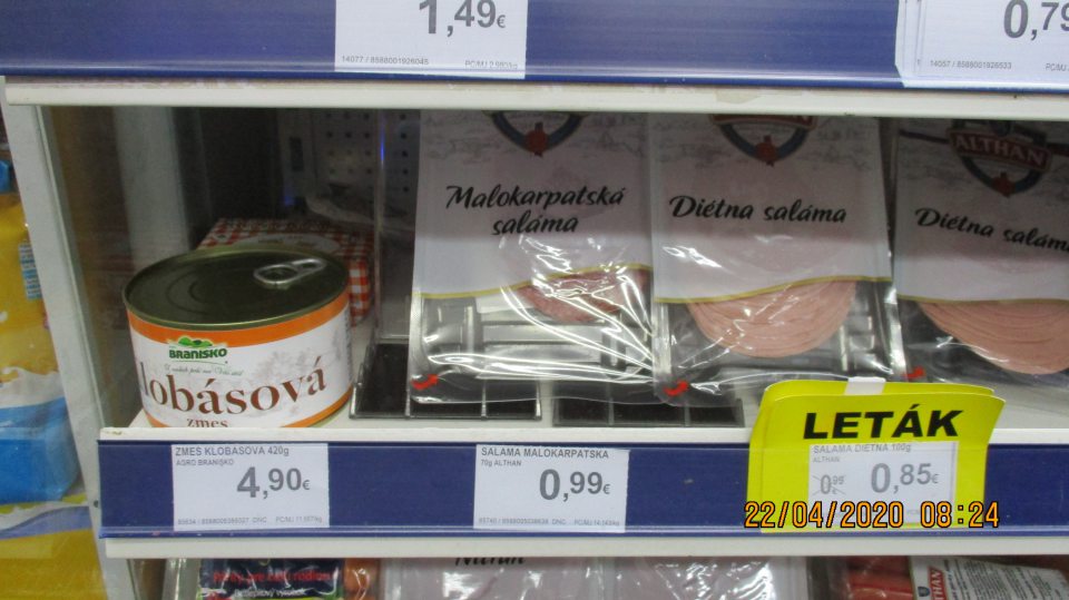 Tovar s končiacou dobou spitreby kratšou ako 24 hodín nebol označený informáciou pre spotrebiteľa o blížiacom sa ukončení dátumu spotreby