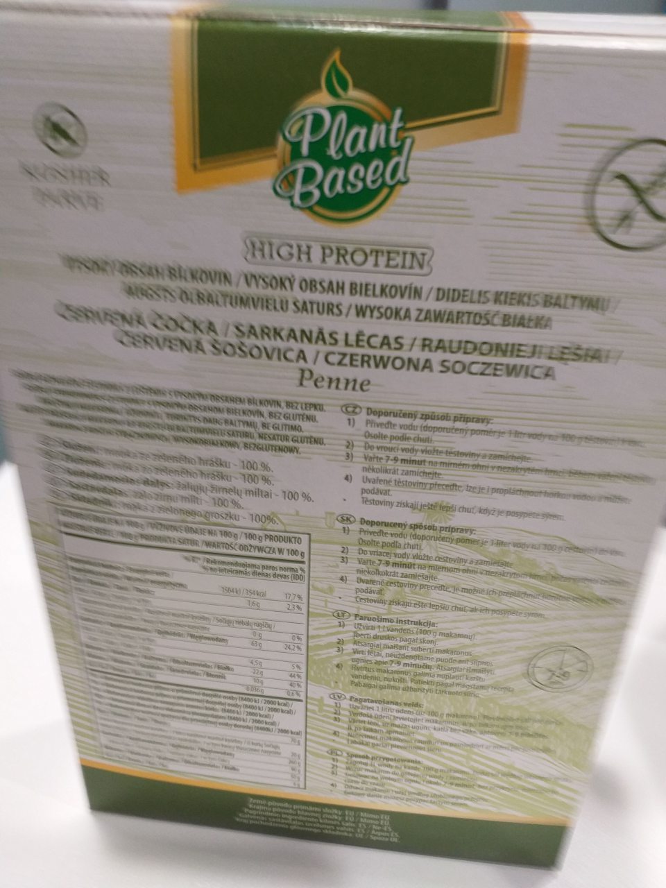 Sušené strukovinové cestoviny - zloženie a údaj názvu na obale nie sú v zhode