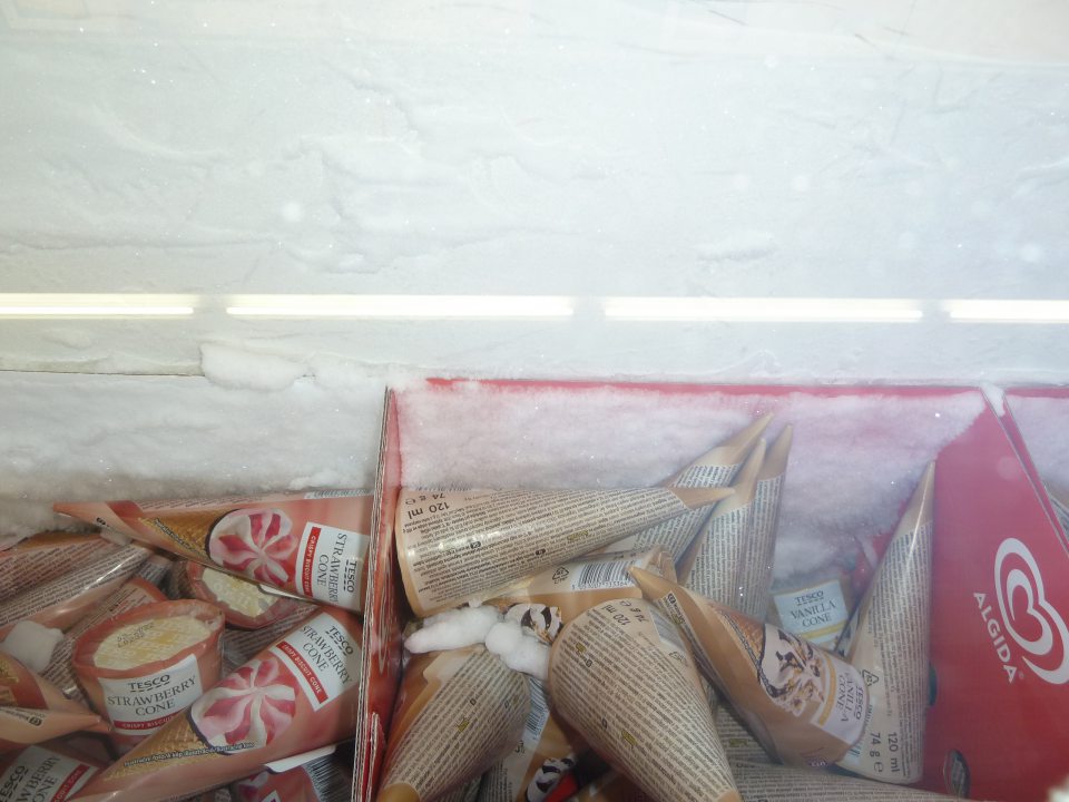 Znečistenie v chladiacej vitríne