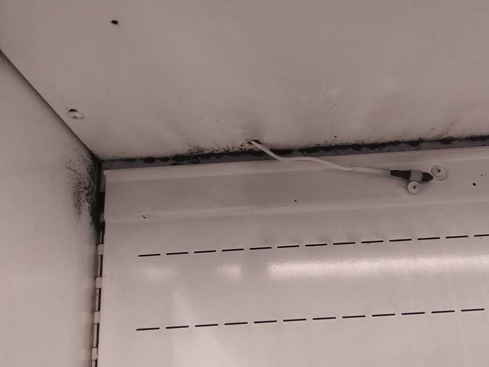 Výskyt čiernej plesne v chladiacej vitríne na ovocie, zeleninu a čerstvé šťavy.