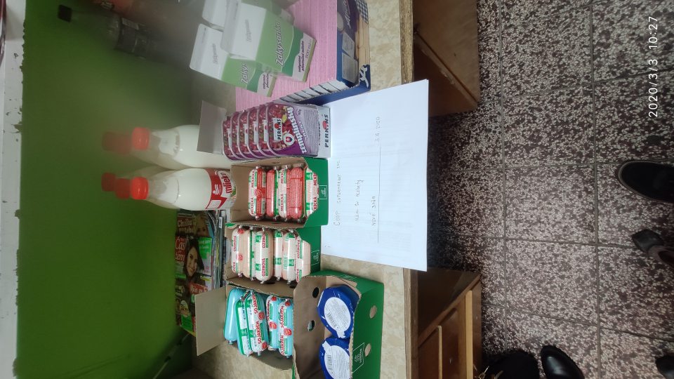 tovar po uplynutí DS/DMT  v celkovej hmotnosti/objeme 5,64kg/7,5l a v celkovej cene 44,74€.