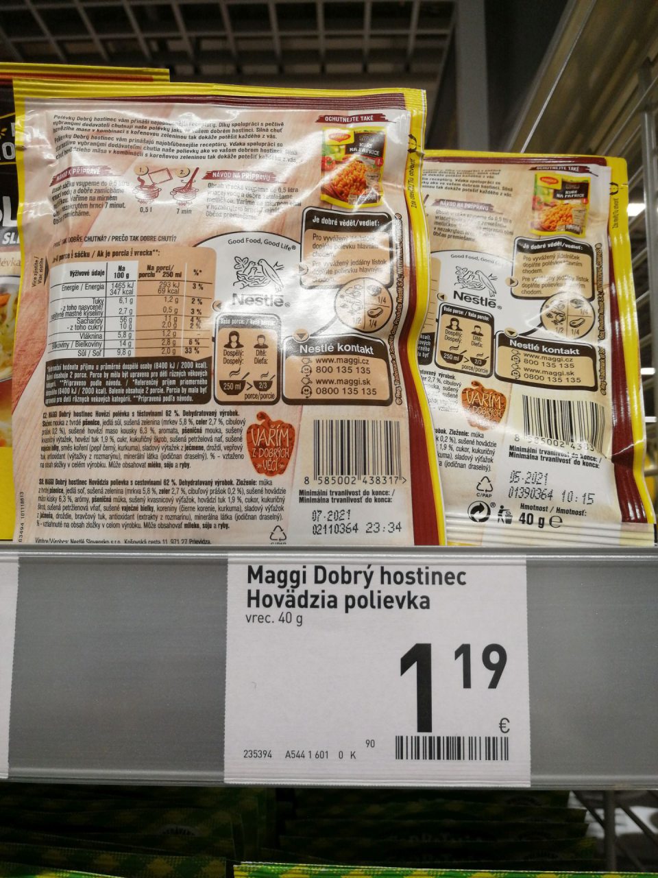 Výrobky ponúkané na predaj po uplynutí dátumu minimálnej trvanlivosti.