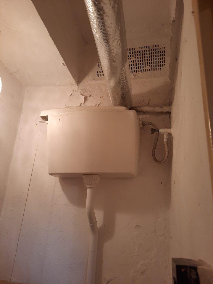 Stena, strop vo WC poškodená, zatečená