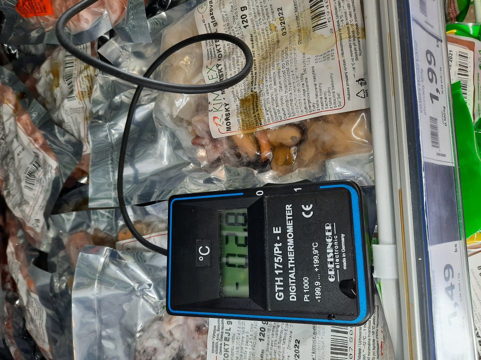 nedodržanie teplotných podmienok pri uchovávaní hlbokozmrazených potravín