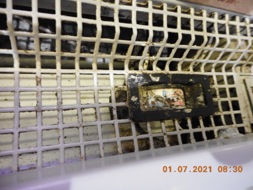 Nesplnenie opatrenia - znečistené chladiace zariadenia