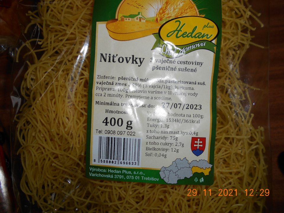 Zistené ponúkanie na predaj piatich druhov cestovín, nesprávne označených, u ktorých boli v zložení použité skratky.