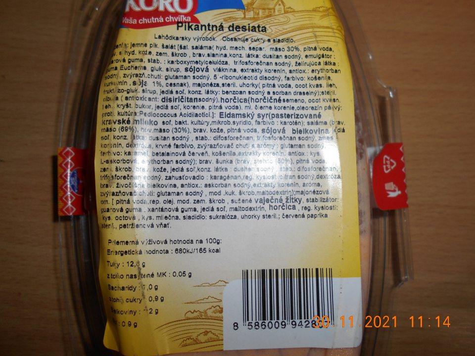 Zistené uvádzanie do obehu piatich druhov potravinárskych výrobkov, u ktorých boli v zložení uvedené skratky.