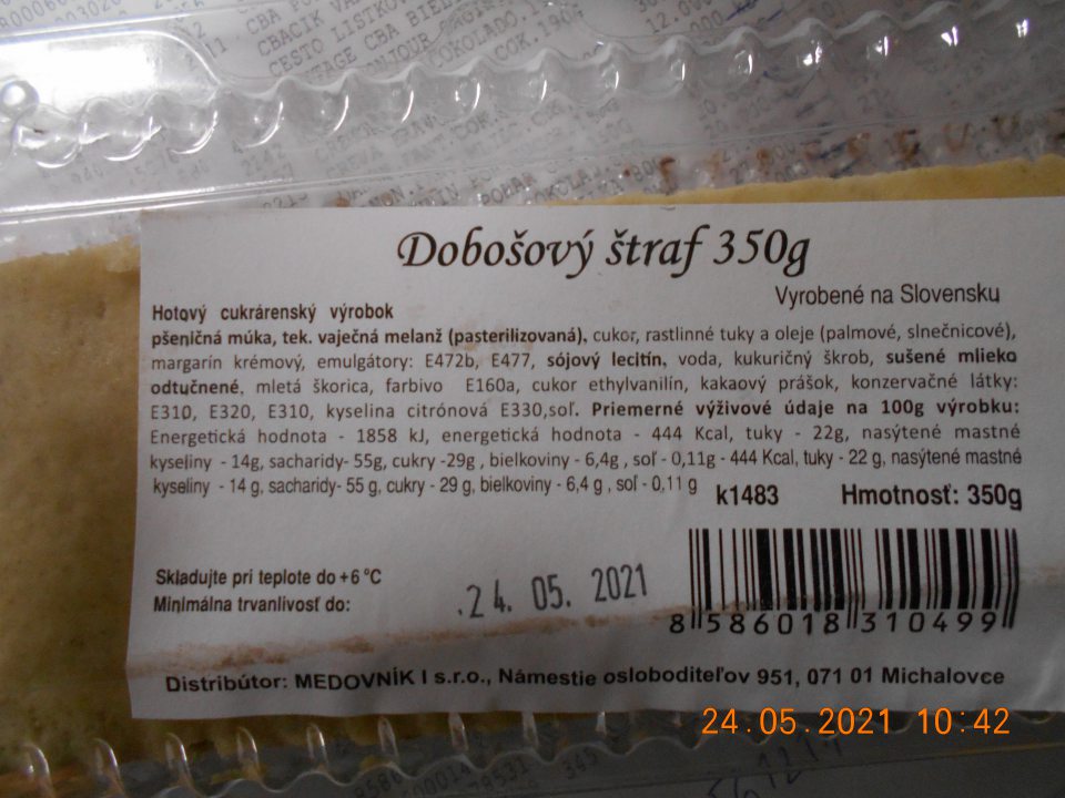  Zistené uvádzanie do obehu troch druhov cukrárskych výrobkov, balených v jednom balení po viac druhov, u ktorých v ich zložení nebolo rozpísané zloženie jednotlivých druhov.