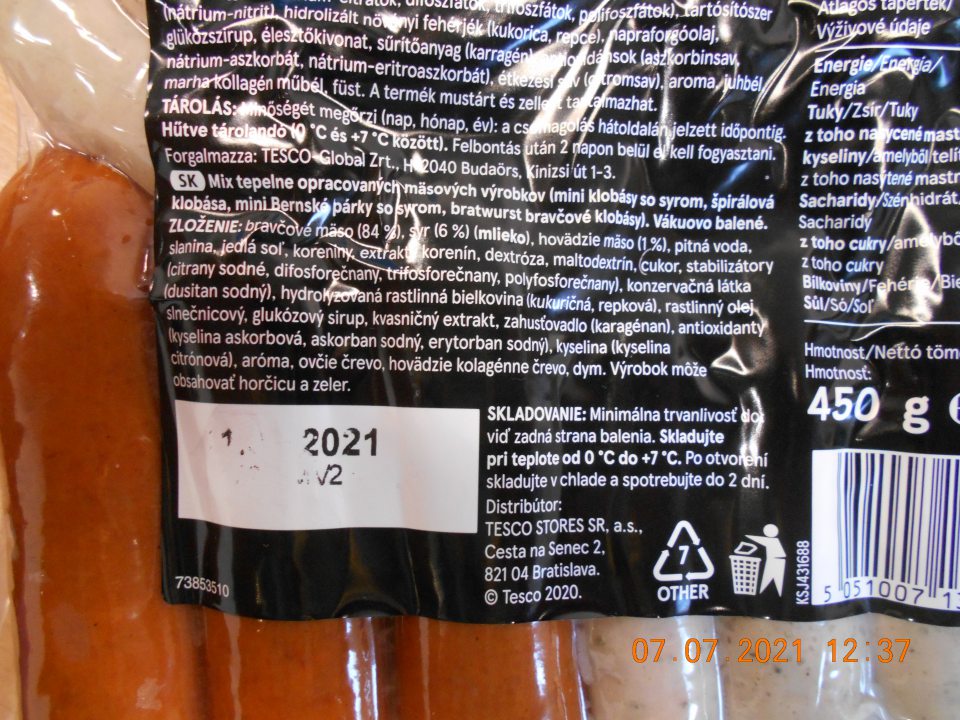 Nesprávne označených 6 druhov potravinárskych výrobkov.