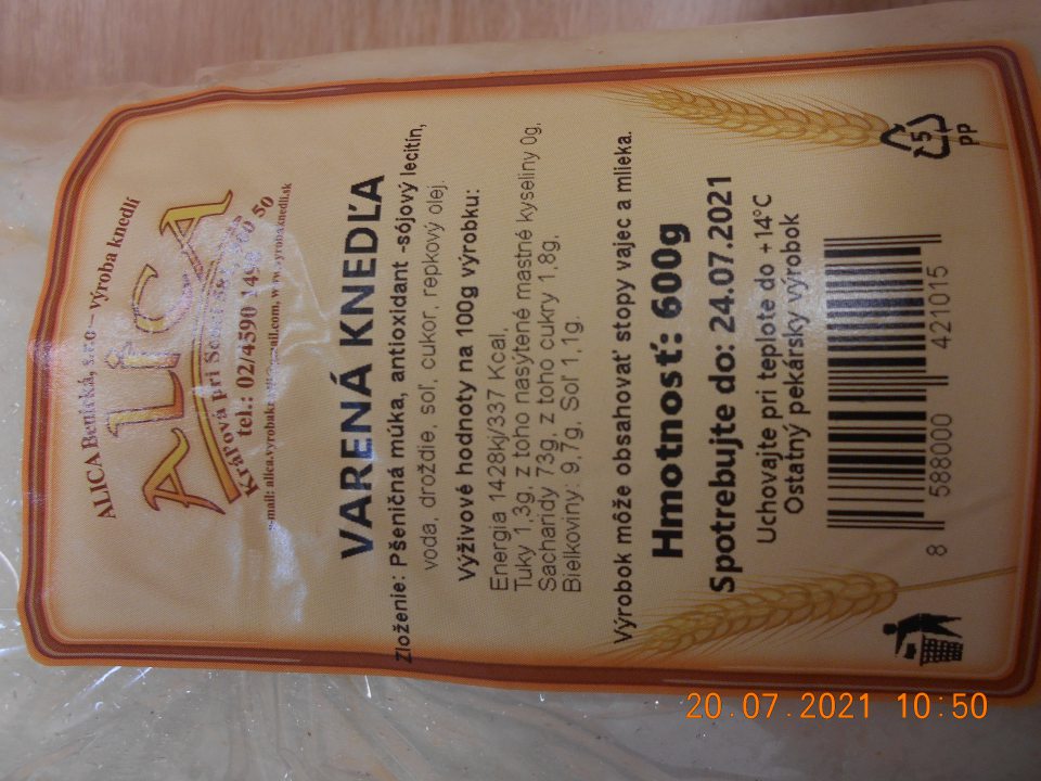  Zistené nesprávne označenie jedného pekárskeho výrobku, u ktorého v jeho zložení neboli zložky zoradené v klesajúcom poradí.