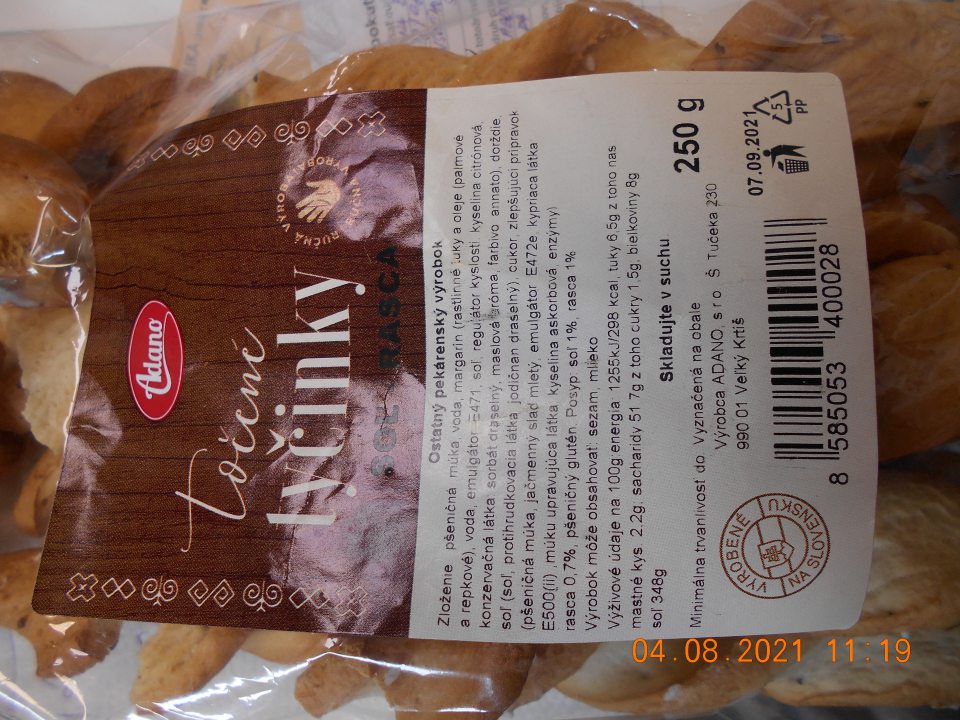 Uvádzanie do obehu jedného druhu potravinárskeho výrobku v označení zloženia ktorého neboli zvýraznené zložky, spôsobujúce alergie alebo neznášanlivosť- pšeničná múka, pšeničný glutén.