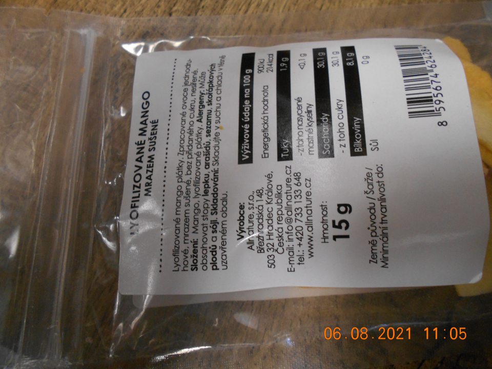 Chýbajúce akékoľvek údaje v štátnom jazyku o jedného druhu potravinárskeho výrobku.