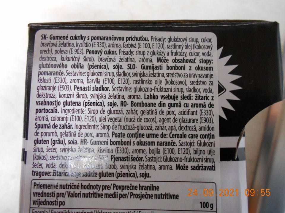 6 druhov nedostatkov v označení 20 druhov výrobkov: adresa PPP nie je uvedená v št. jazyku, nesprávne slovné spojenia vo výživových údajoch, nesprávne slovné spojenie: prísady-zloženie, nesprávne uvedená kategória prídavných látok, požité skratky a nezrozumiteľné výrazy.