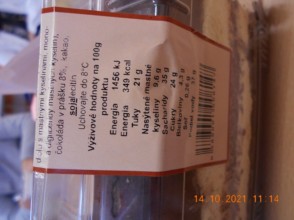  Chýbajúce zaradenie zložky - sójalecitín do príslušnej kategórie prídavných látok. 