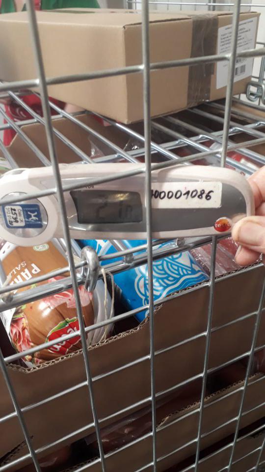 Mliečne a mäsové výrobky uskladnené 42 minút po dodaní mimo chlasdiaceho zariadenia pri teplote 22°C.