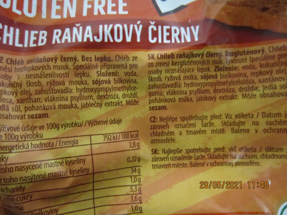 Nesprávny spôsob uvedenia údaja o dátume spotreby. Výrobca uvádza :
„Najlepšie spotrebujte pred: viď etiketa“, správne má byť: „Spotrebujte do: .....“.
