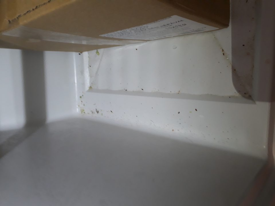 nevyhovujúci hygienický stav mraziaceho zariadenia na úseku lahôdok- zariadenie v spodnej časti znečistené mechanickými nečistotami