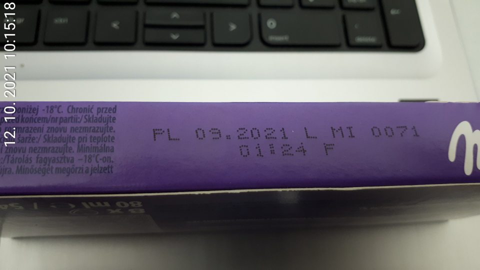 Výrobok po uplynutom dátume minimálnej trvanlivosti.