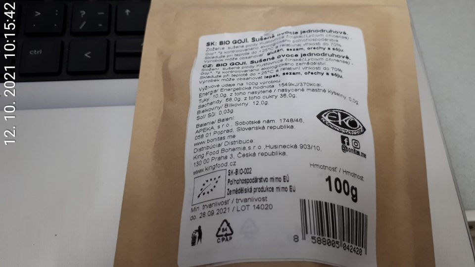 Výrobok po uplynutom dátume minimálnej trvanlivosti.