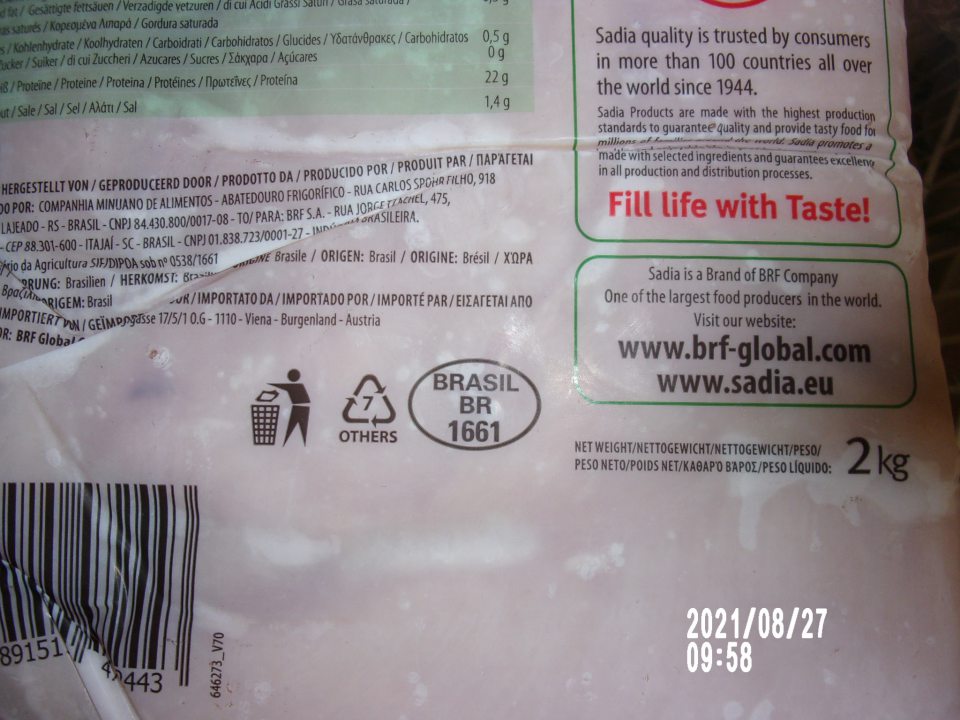 predaj hlbokozmrazenej potraviny bez označenia v slovenskom jazyku