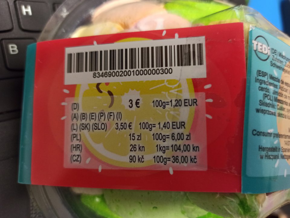 potravinový výrobok bez označenia v slovenskom jazyku - predaj