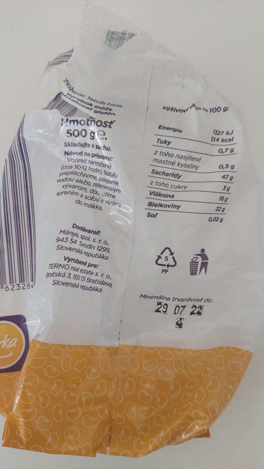 Obal nevyhovujúcej fazule.