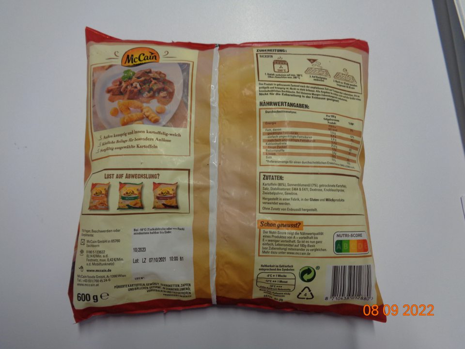 Hlbokomrazený výrobok neoznačený v kodifikovanej podobe štátneho jazyka. 