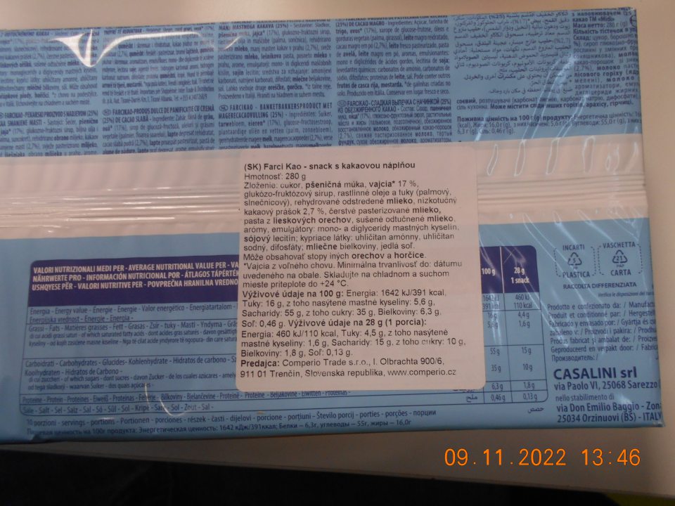 Chýbajúci opisný názov výrobku.