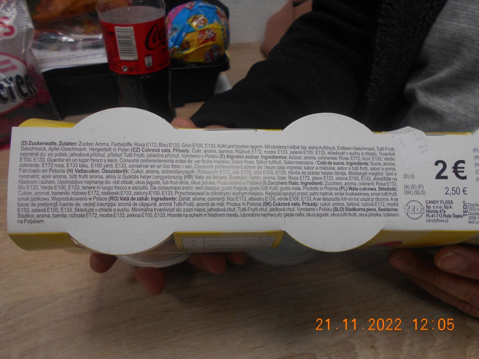  Nesprávne uvedené pojmy v zložení výrobkov- prísady, namiesto pojmu zloženie. 