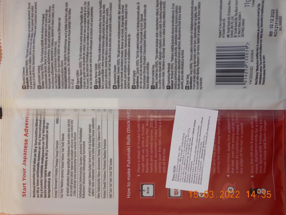 Nesprávne uvedené výživové údaje u jedeného druhu výrobku