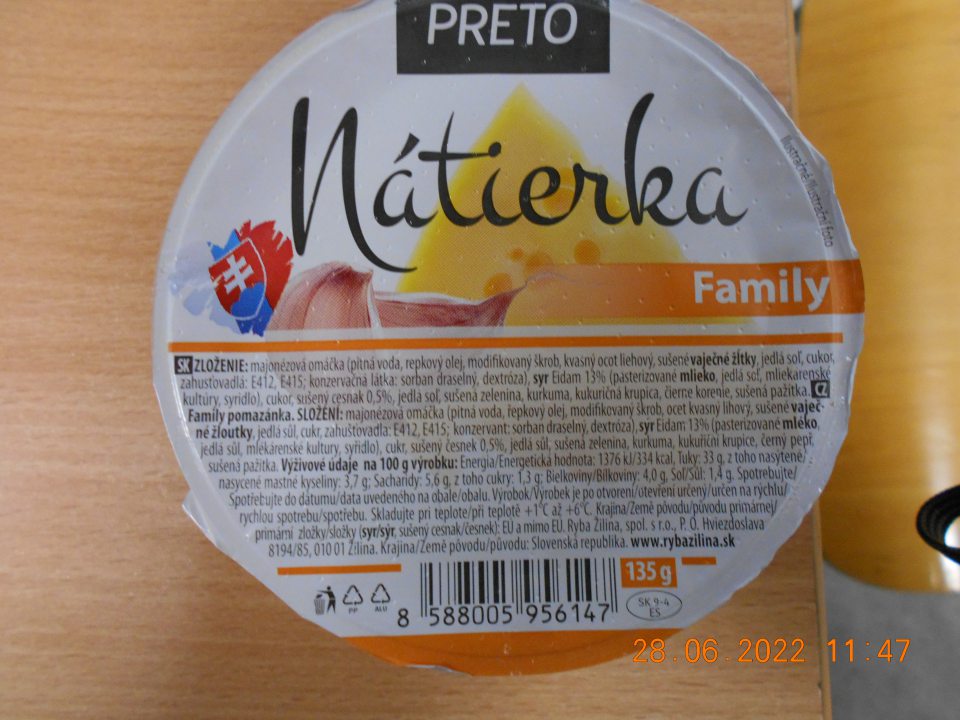 Zistený chýbajúci opisný názov u jedného druhu potravinárskeho výrobku.