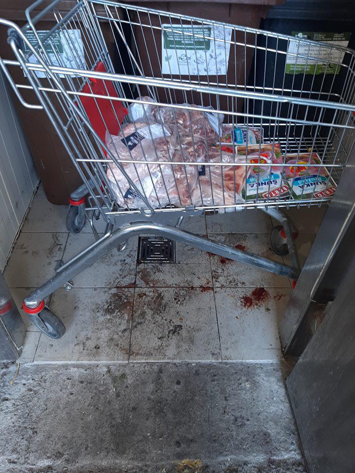 V priestore kafilerického boxu bola podlaha silne znečistená vytečenou, zaschnutou krvou,zo zariadenia sa šíril nepríjemný rozkladný zápach.