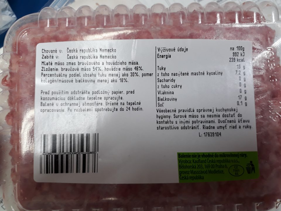 nevyhovujúce označenie označenie nie je v súlade s požiadavkami legislatívy: uvedené dve krajiny: Chované: Česká republika, Španielsko, Zabité: Česká republika, Španielsko označenie nie je v súlade s požiadavkami legislatívy: uvedené dve krajiny: Chované: Česká republika, Nemecko, Zabité: Česká republika, Nemecko