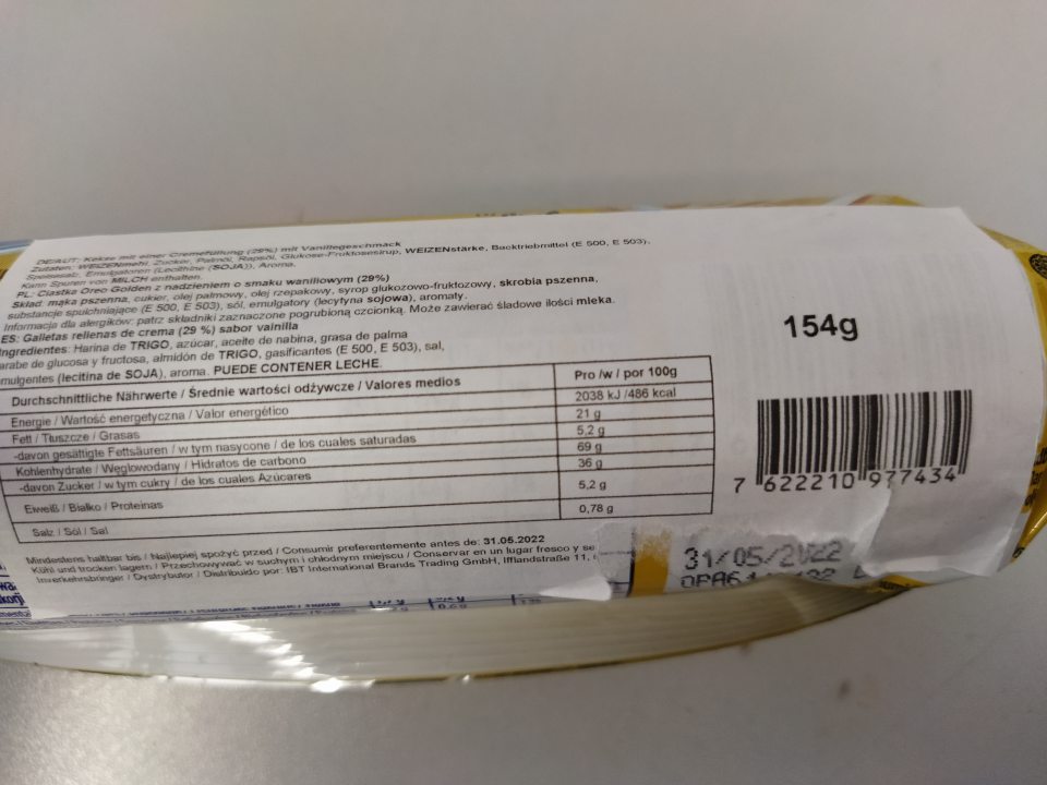 Tovar neoznačený v kodifikovanej forme štátneho jazyka.