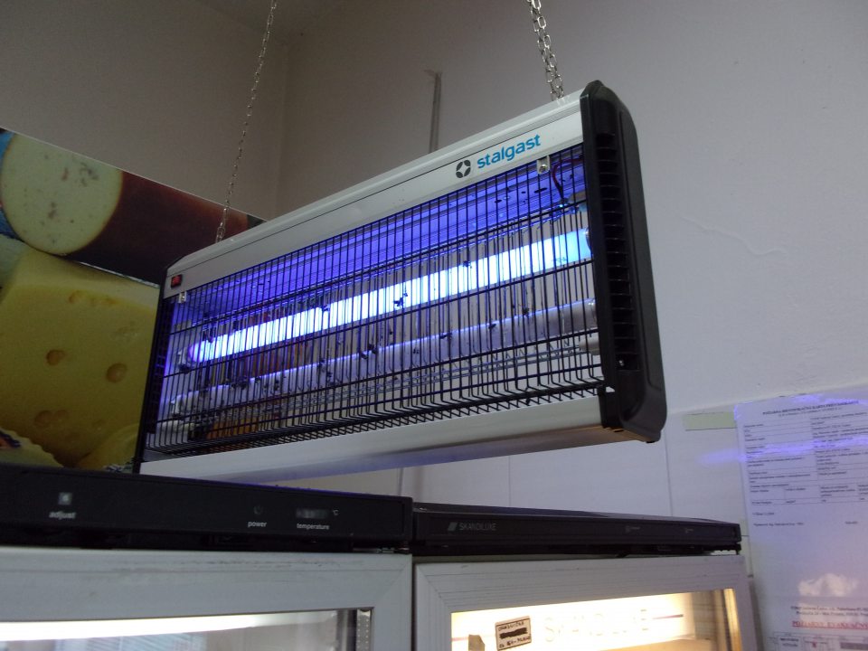 Nadmerne naplnený lapač hmyzu v prevádzke.