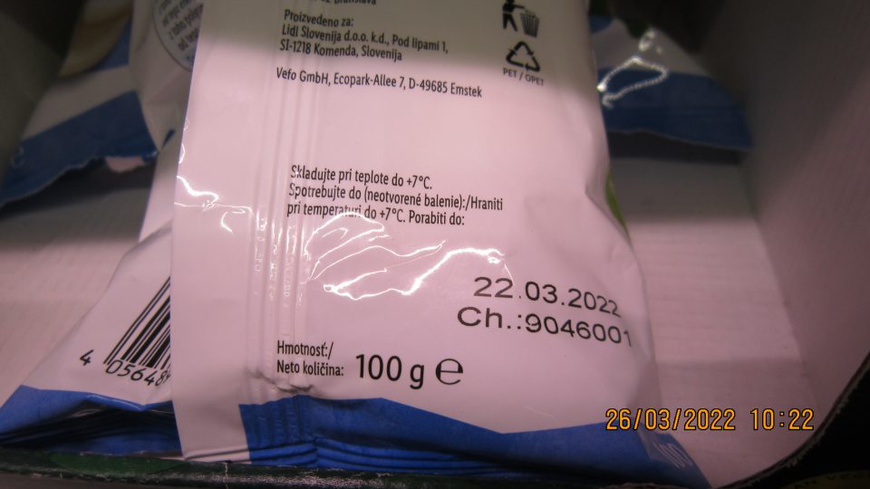 Predaj výrobku po dátume spotreby.