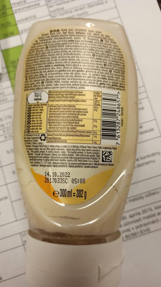 Vegánska omáčka studená Omáčka na dochutenie pokrmov" - nedodržaná stredná výška písma