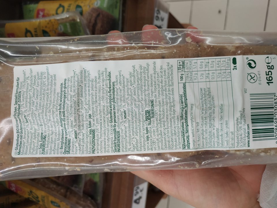 Potravinový výrobok - Bio PANINI CEREAL-165g - bez slovenského označenia