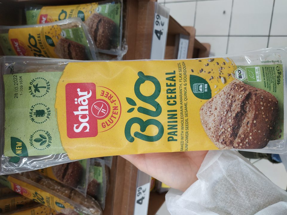 Potravinový výrobok - Bio PANINI CEREAL-165g - bez slovenského označenia