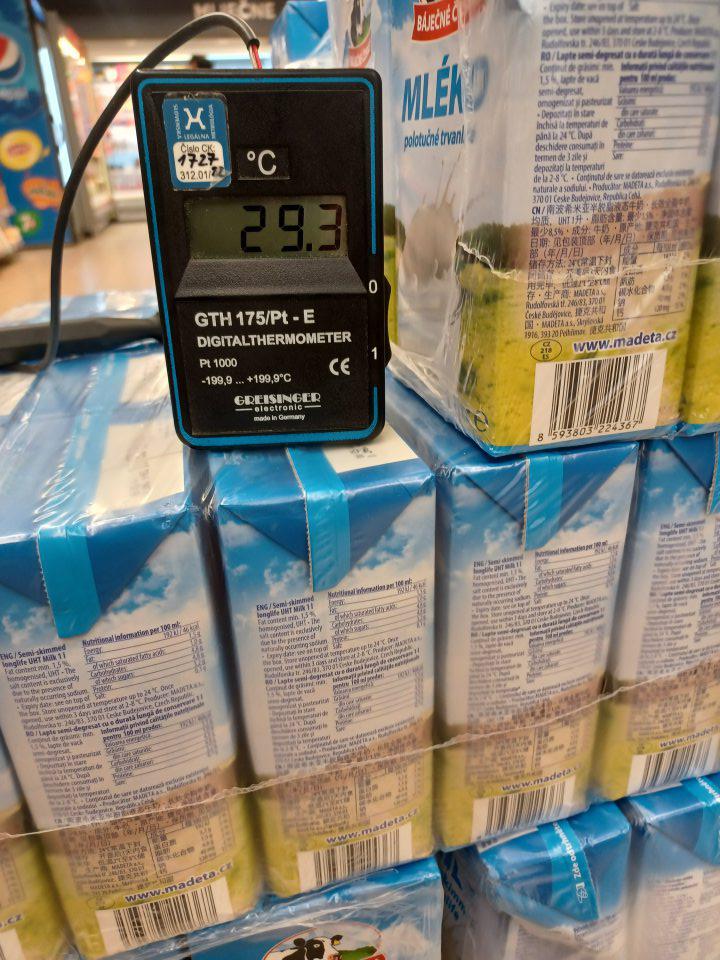 Nedodržanie teplotných podmienok pri vystavovaní potravín