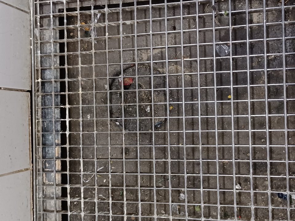 Kanalizačná vpusť silne znečistená